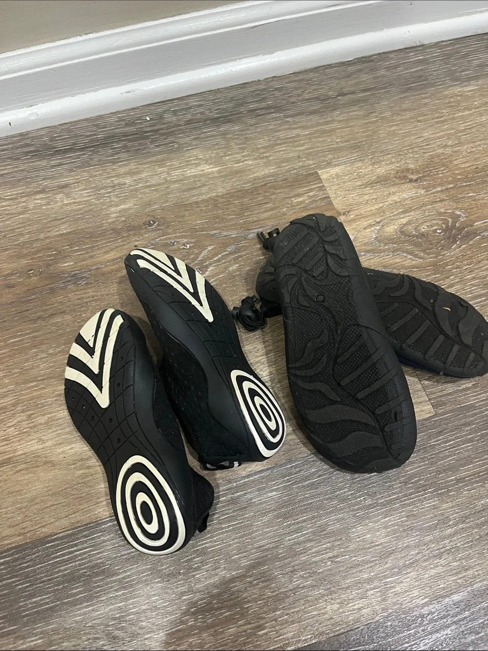 Kids Water Shoes - Black & Navy Slip-On Swim Shoes